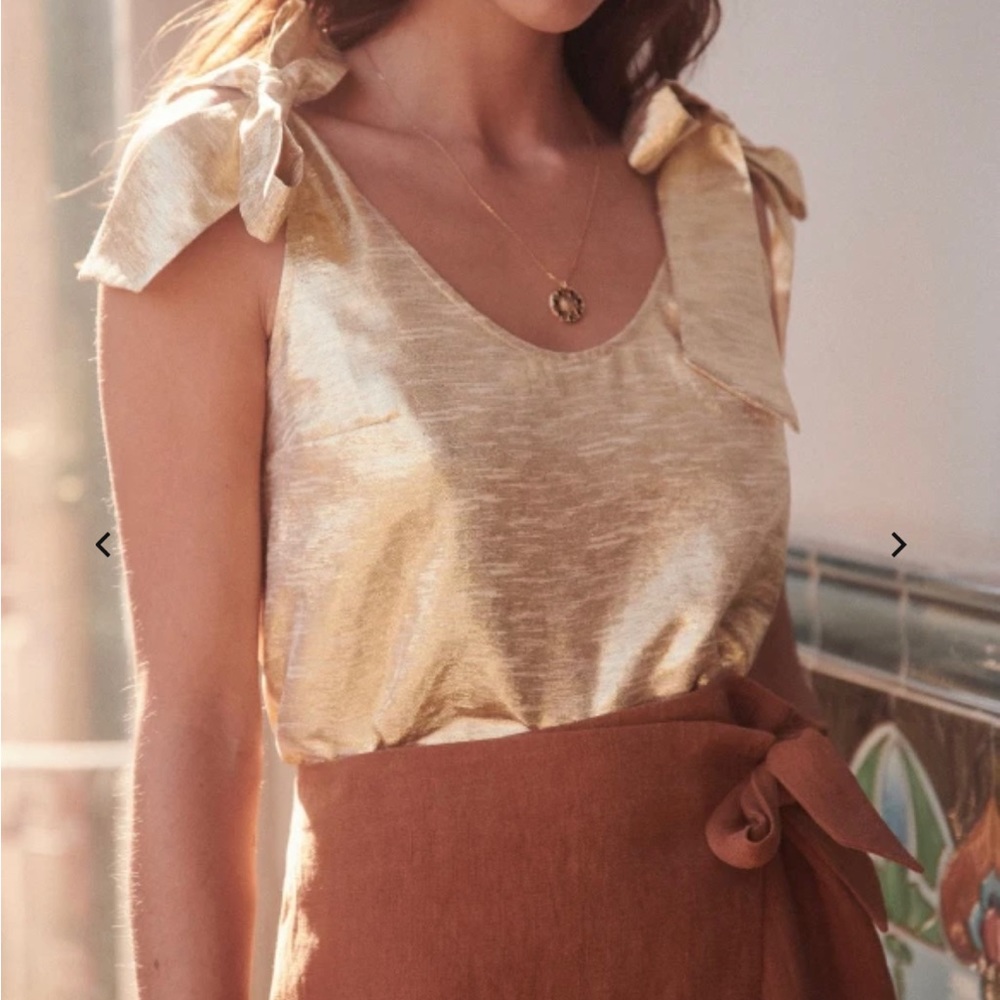 Sezane Rick Top Gold lurex